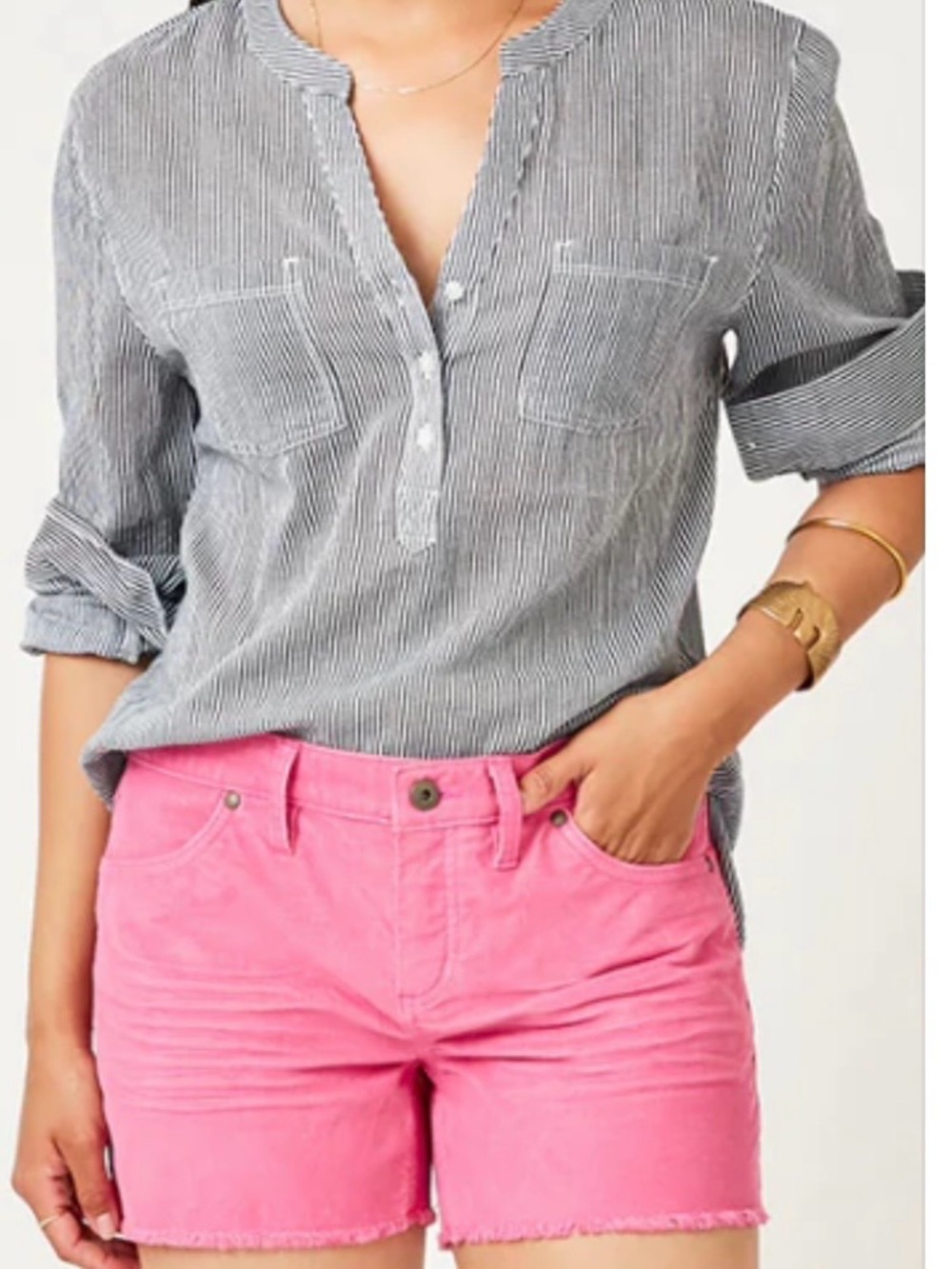 Carve Oahu Dark Pink Frayed Hem Cotton Shorts Size 8 - Picture 2 of 10